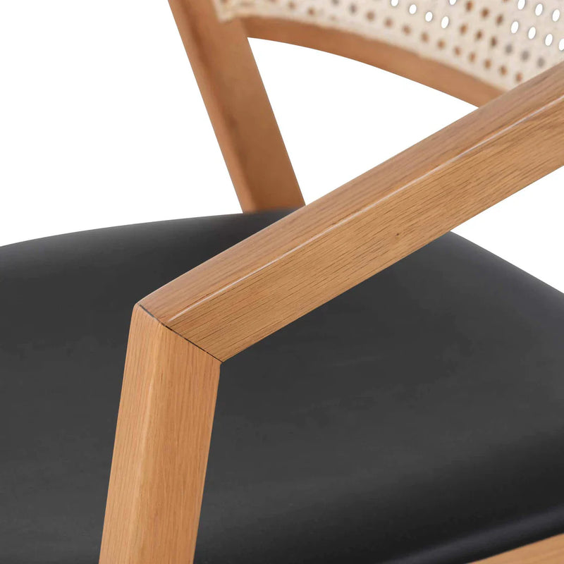 Calibre CDC6611-CU Wooden Dining Chair - Natural with Black Seat