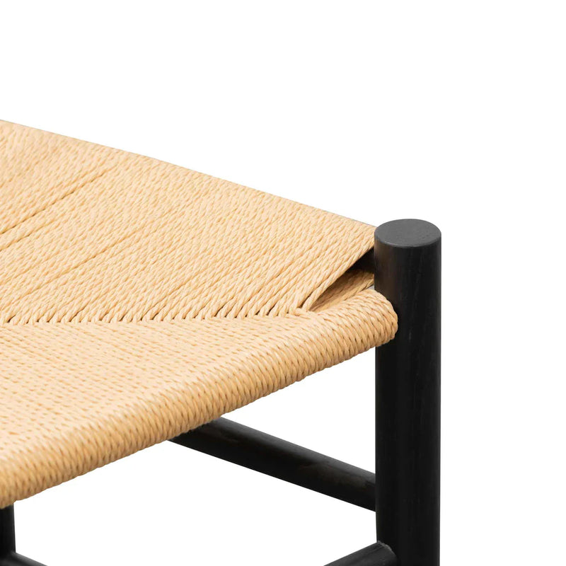 Calibre CDC6621-OW Rattan Black Dining Chair - Natural Seat