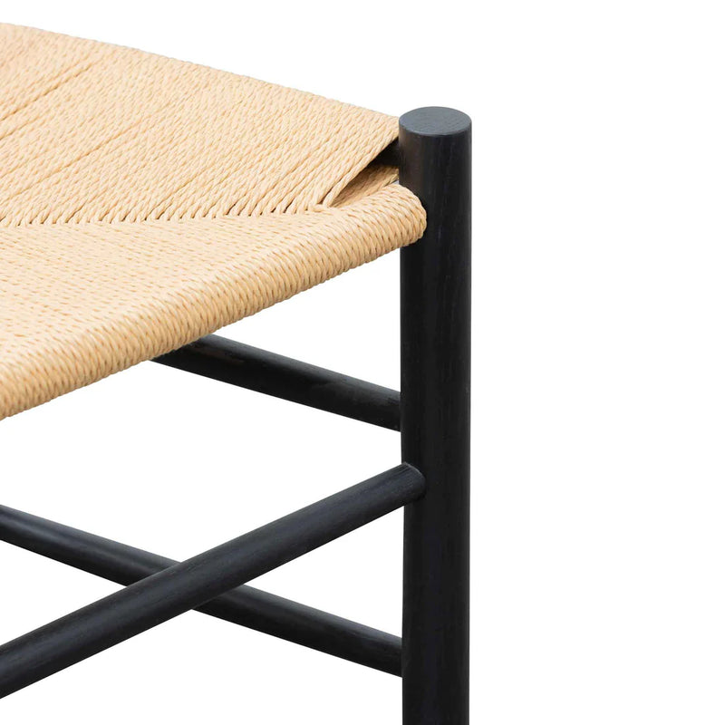Calibre CDC6621-OW Rattan Black Dining Chair - Natural Seat