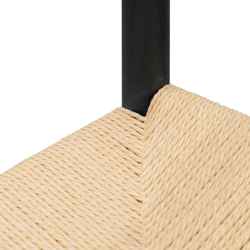 Calibre CDC6621-OW Rattan Black Dining Chair - Natural Seat