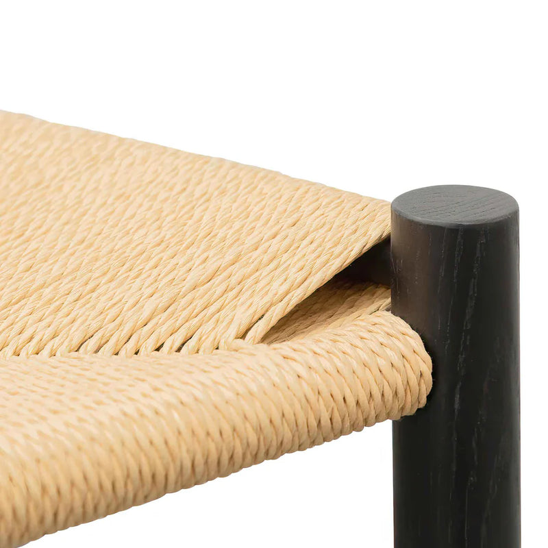 Calibre CDC6621-OW Rattan Black Dining Chair - Natural Seat