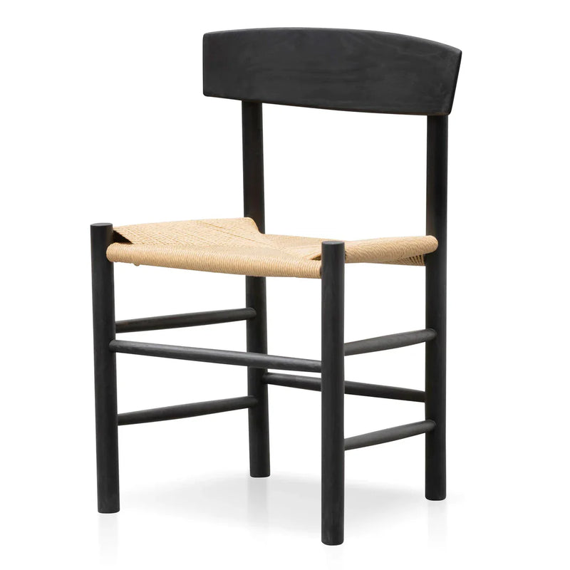 Calibre CDC6621-OW Rattan Black Dining Chair - Natural Seat