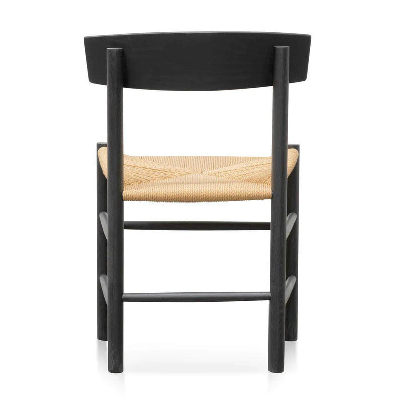 Calibre CDC6621-OW Rattan Black Dining Chair - Natural Seat