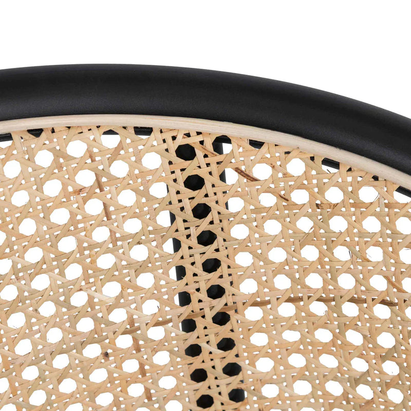 Calibre CDC6638-SD Fabric Dining Chair - Grey with Rattan Back