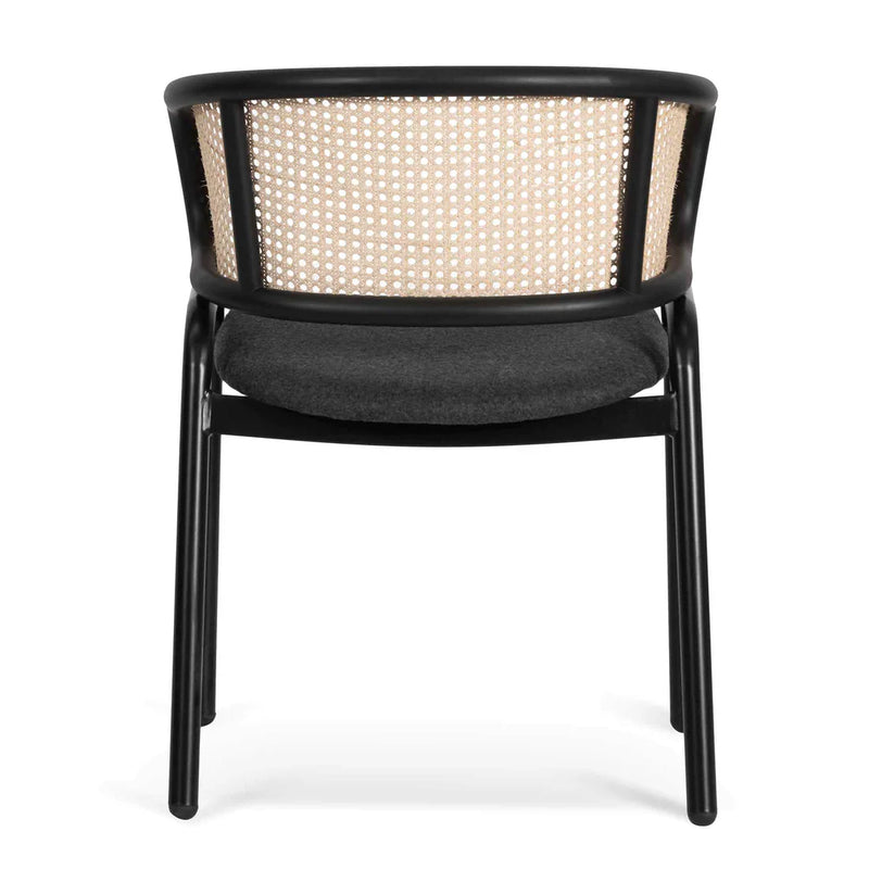 Calibre CDC6638-SD Fabric Dining Chair - Grey with Rattan Back