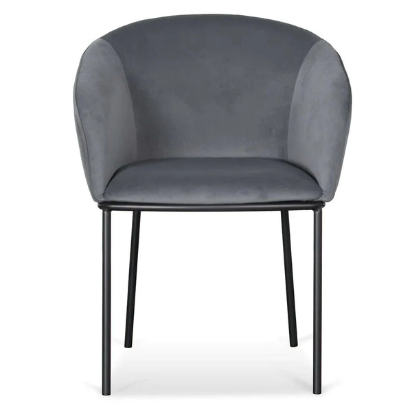 Calibre CDC6677-ST Dining Chair - Grey Velvet in Black Legs