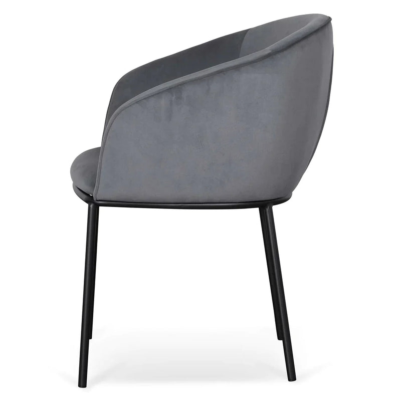 Calibre CDC6677-ST Dining Chair - Grey Velvet in Black Legs