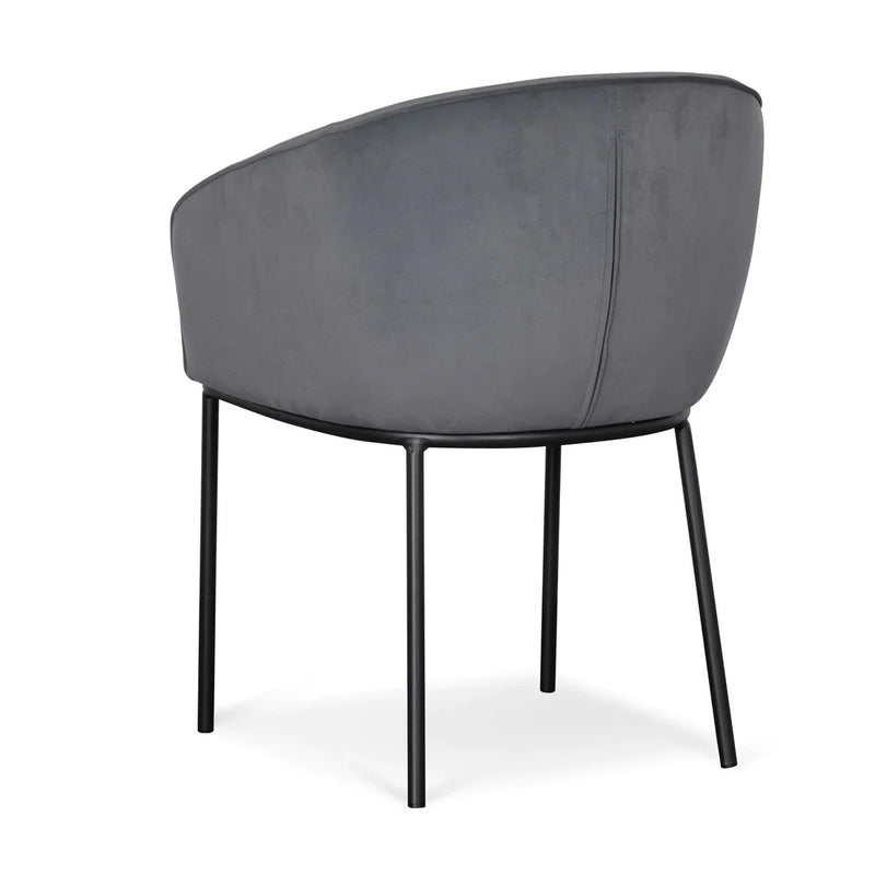 Calibre CDC6677-ST Dining Chair - Grey Velvet in Black Legs