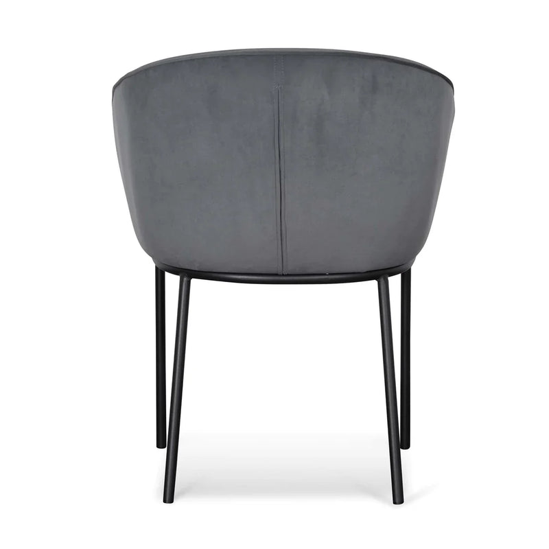Calibre CDC6677-ST Dining Chair - Grey Velvet in Black Legs
