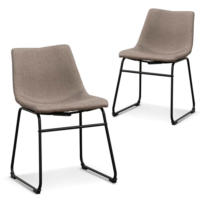 Calibre CDC6851-SE Fabric Dining Chair - Brown Grey (Set of 2)