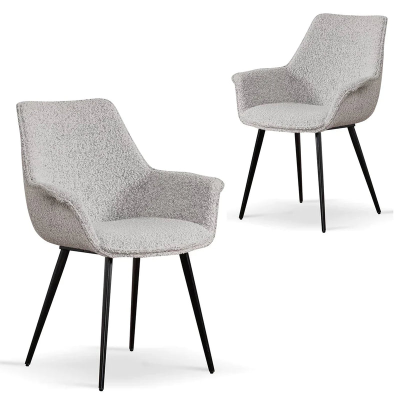 Calibre CDC6876-SE - Dining Chair - Pepper Boucle (Set of 2)