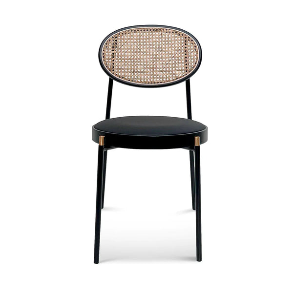 Calibre CDC6885-SD Fabric Natural Rattan Dining Chair - Black