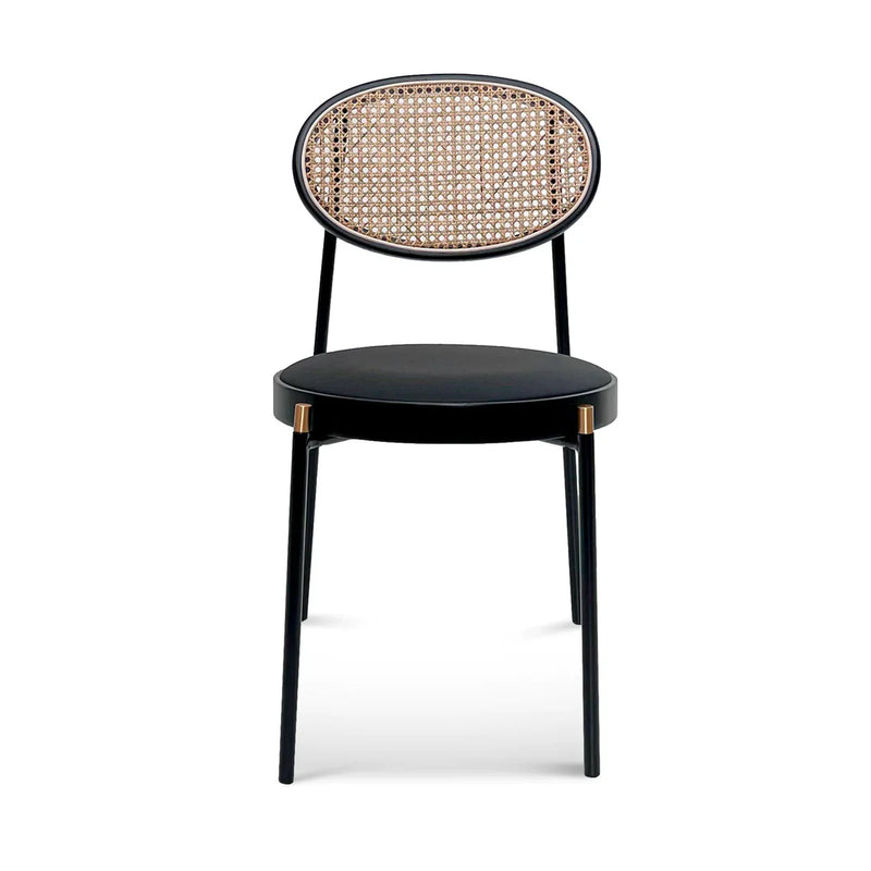 Calibre CDC6885-SD Fabric Natural Rattan Dining Chair - Black