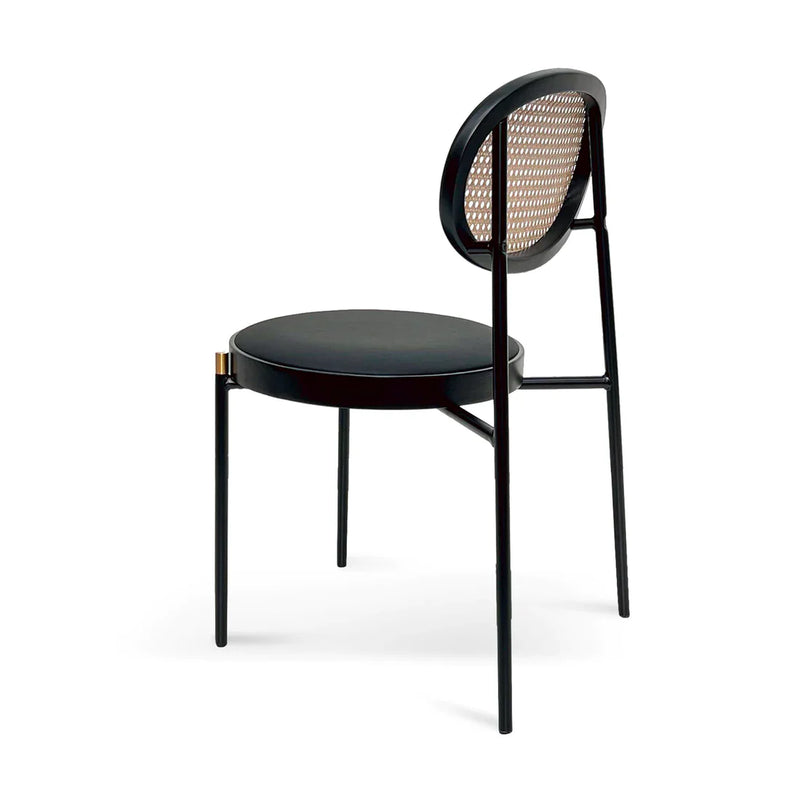 Calibre CDC6885-SD Fabric Natural Rattan Dining Chair - Black