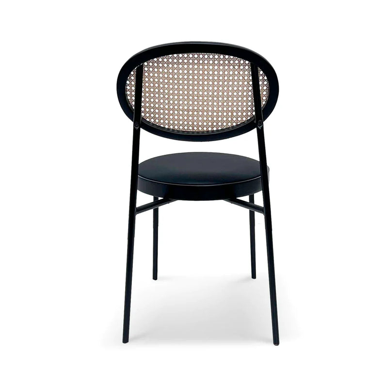 Calibre CDC6885-SD Fabric Natural Rattan Dining Chair - Black