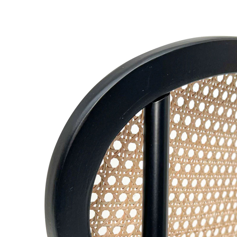 Calibre CDC6885-SD Fabric Natural Rattan Dining Chair - Black