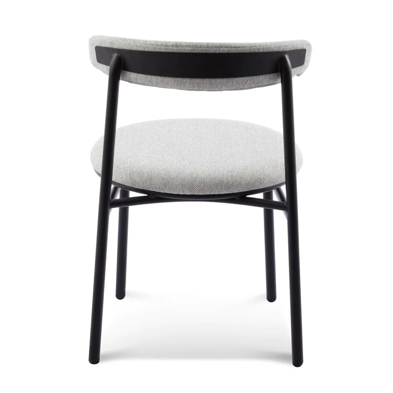 Calibre CDC6886-SD Fabric Dining Chair - Silver Grey with Black Legs