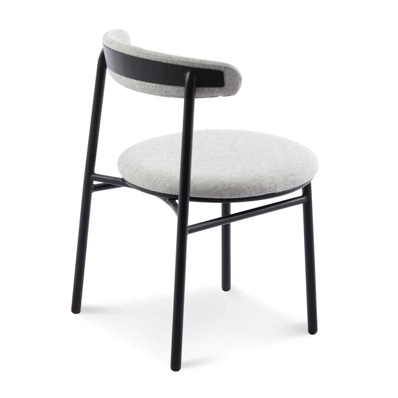 Calibre CDC6886-SD Fabric Dining Chair - Silver Grey with Black Legs