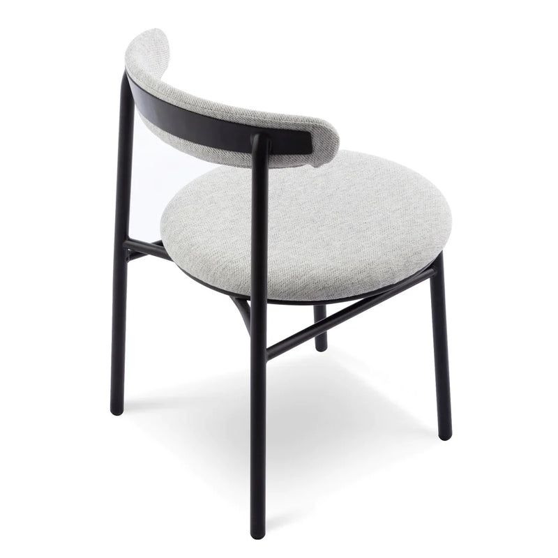 Calibre CDC6886-SD Fabric Dining Chair - Silver Grey with Black Legs