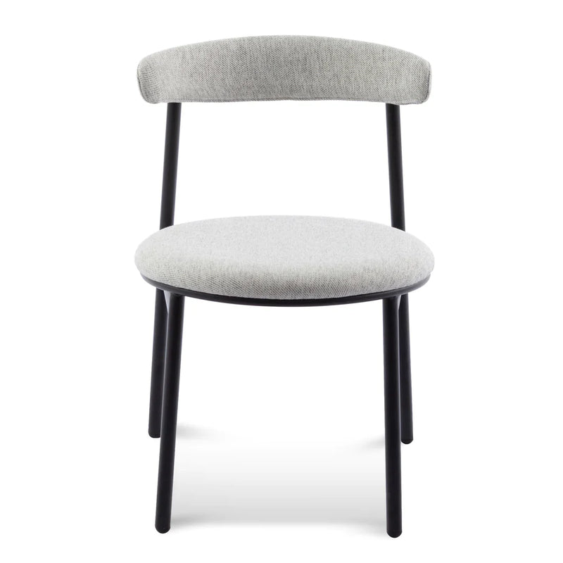 Calibre CDC6886-SD Fabric Dining Chair - Silver Grey with Black Legs