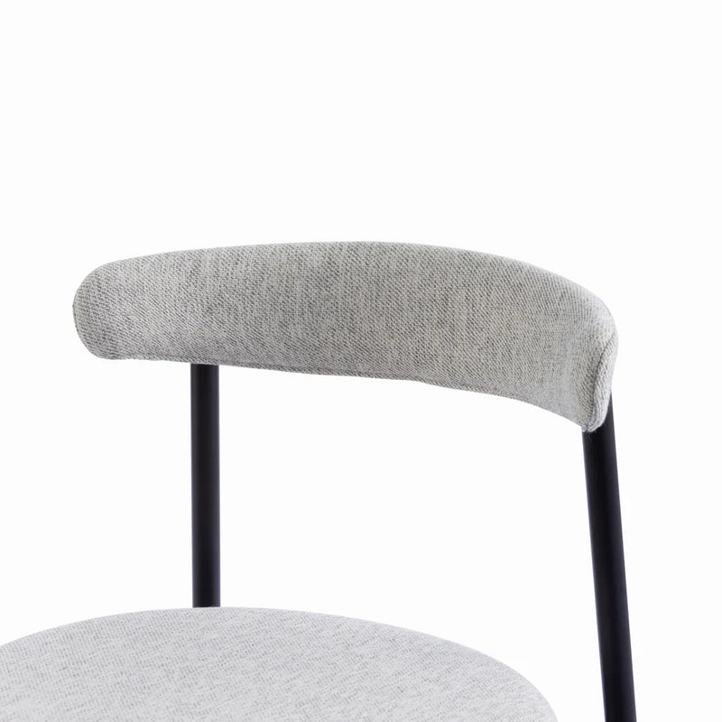 Calibre CDC6886-SD Fabric Dining Chair - Silver Grey with Black Legs
