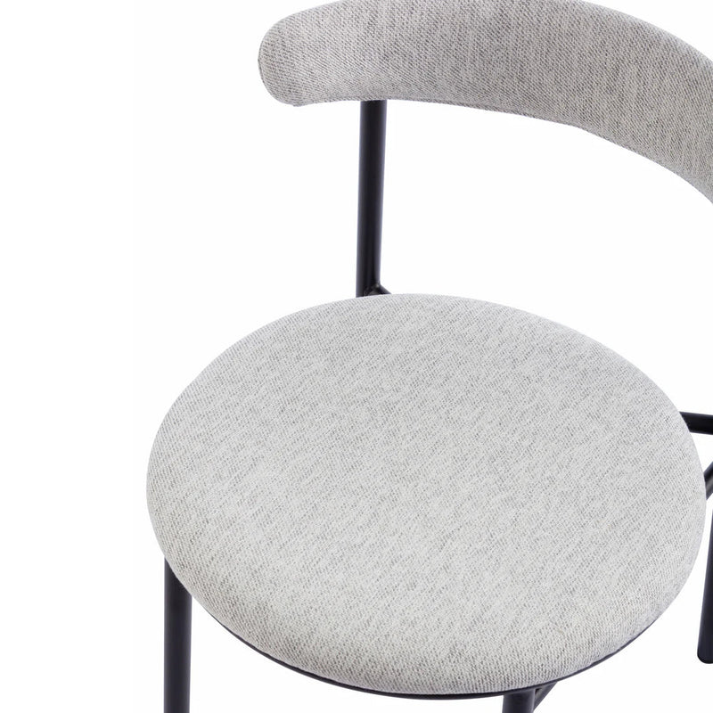 Calibre CDC6886-SD Fabric Dining Chair - Silver Grey with Black Legs