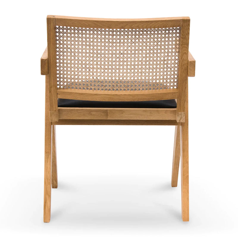 Calibre CDC6993-CH Rattan Dining Chair - Natural with Black Seat