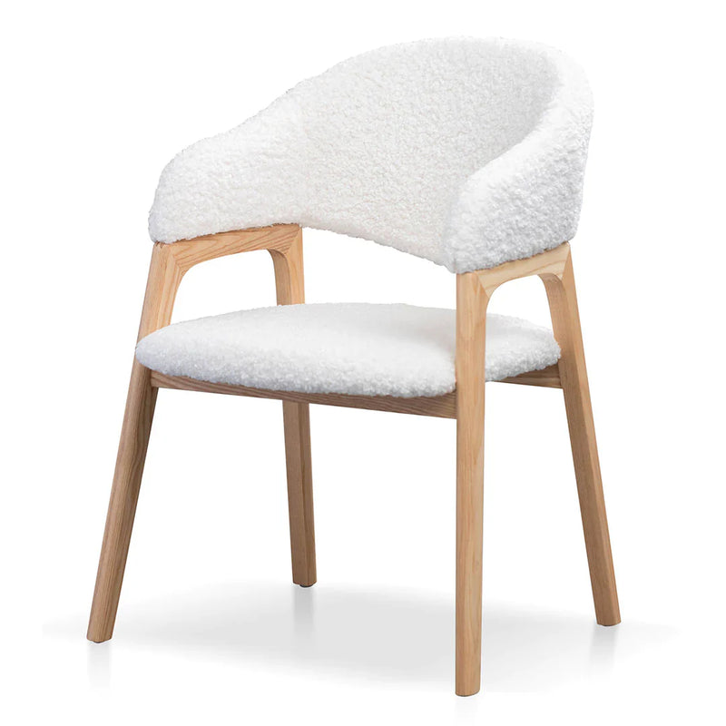 Calibre CDC8036-DW Dining Chair - White Synthetic Wool (Set of 2)