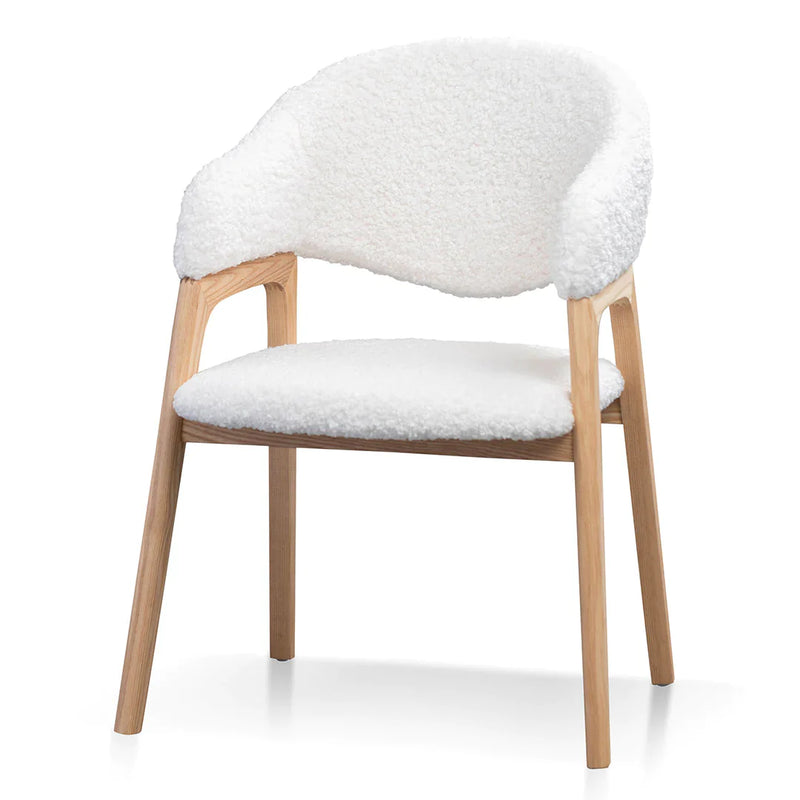 Calibre CDC8036-DW Dining Chair - White Synthetic Wool (Set of 2)