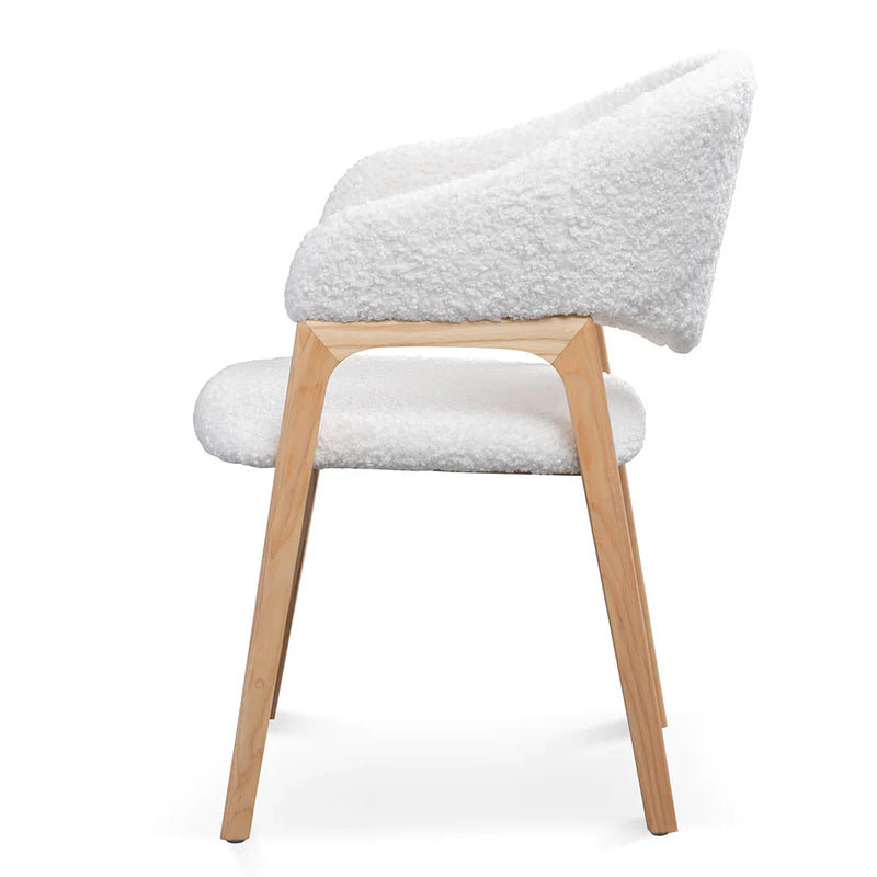 Calibre CDC8036-DW Dining Chair - White Synthetic Wool (Set of 2)