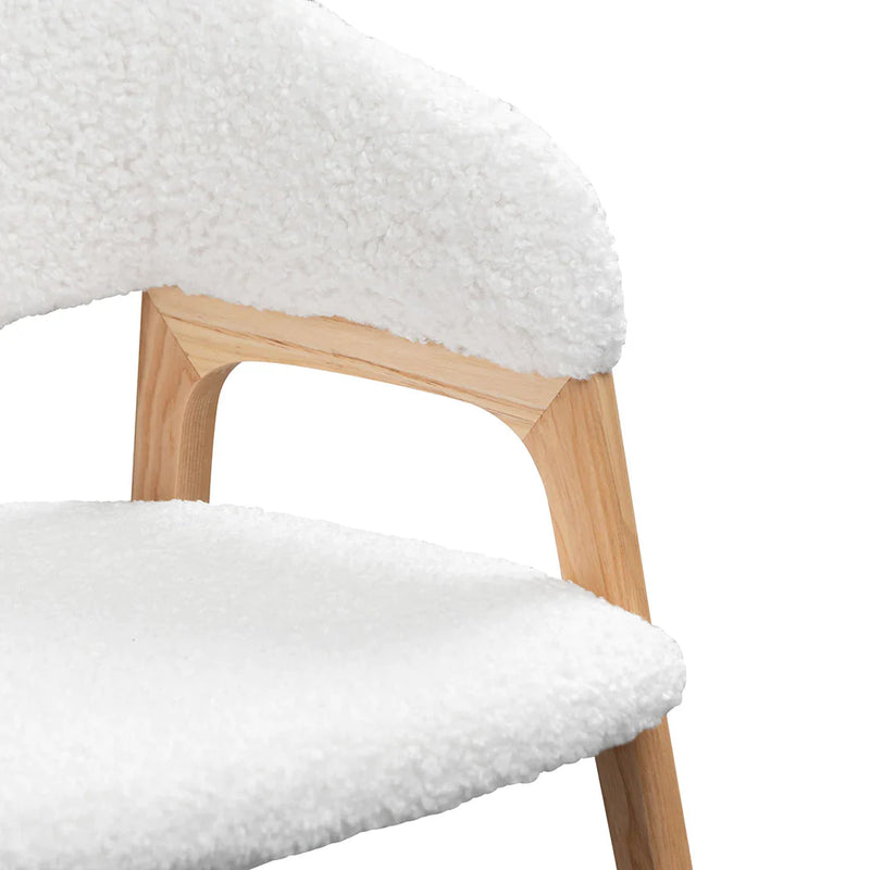 Calibre CDC8036-DW Dining Chair - White Synthetic Wool (Set of 2)