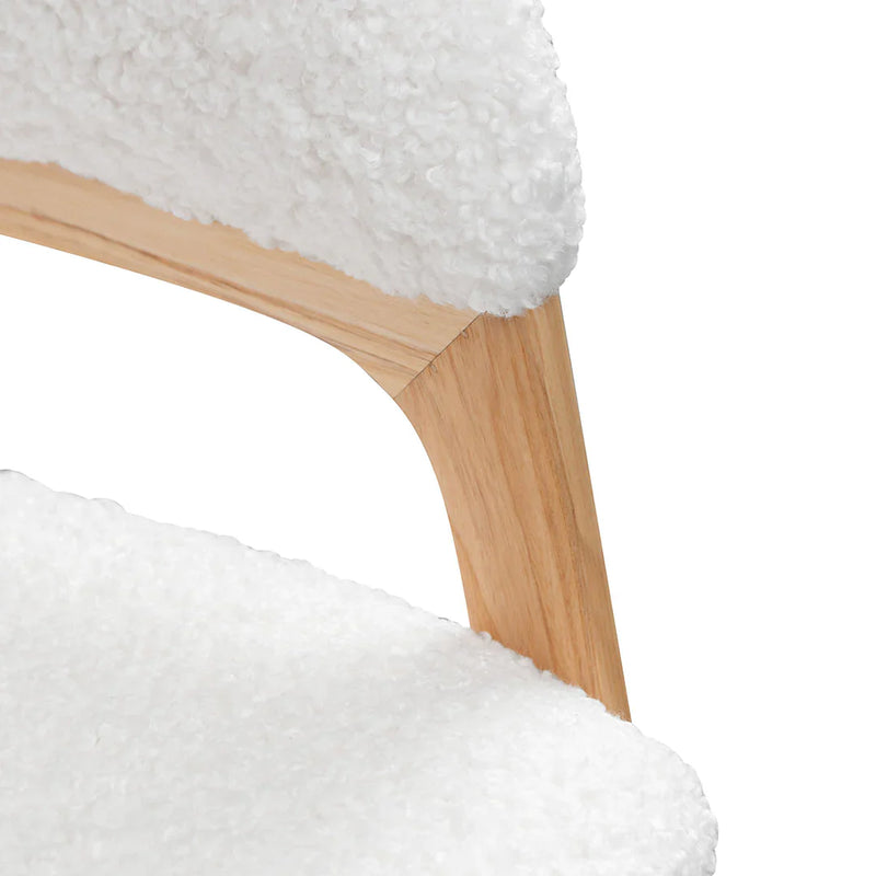 Calibre CDC8036-DW Dining Chair - White Synthetic Wool (Set of 2)