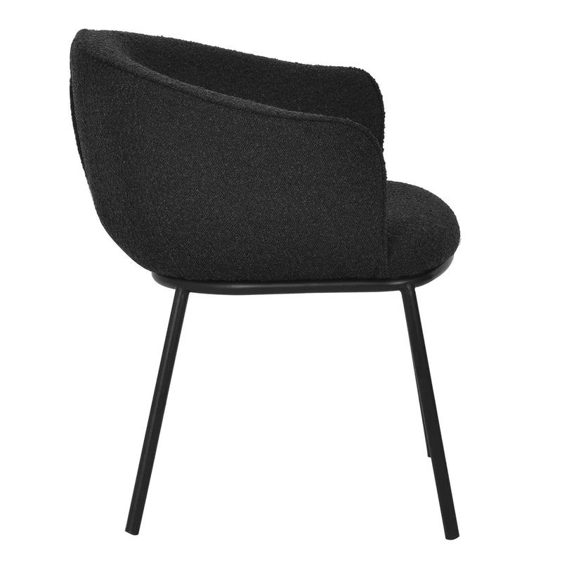 Calibre CDC8167-FH Dining Chair - Black Boucle