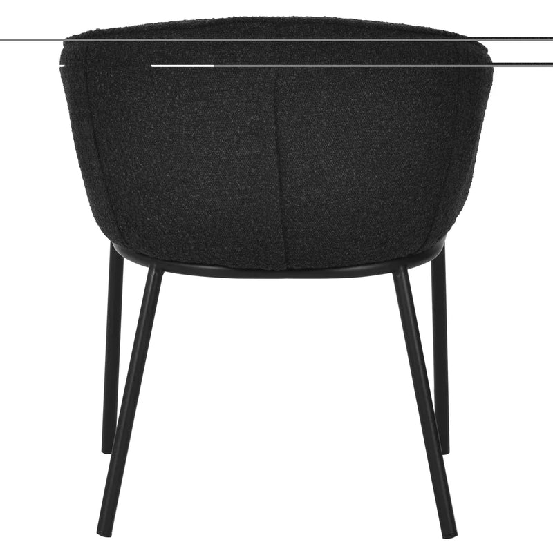 Calibre CDC8167-FH Dining Chair - Black Boucle