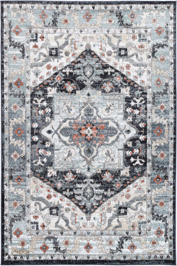 Anatolia Traditional Blue Charcoal Rug