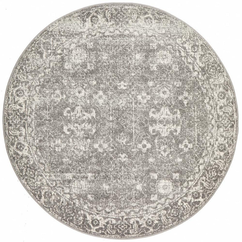 Evoke Grey Transitional Round Rug