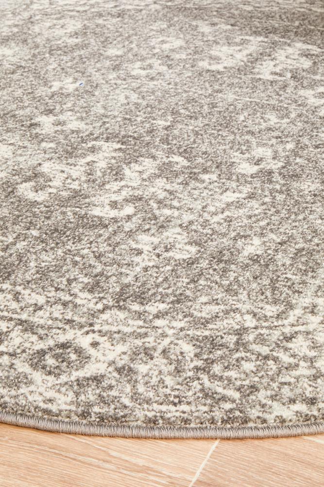 Evoke Grey Transitional Round Rug