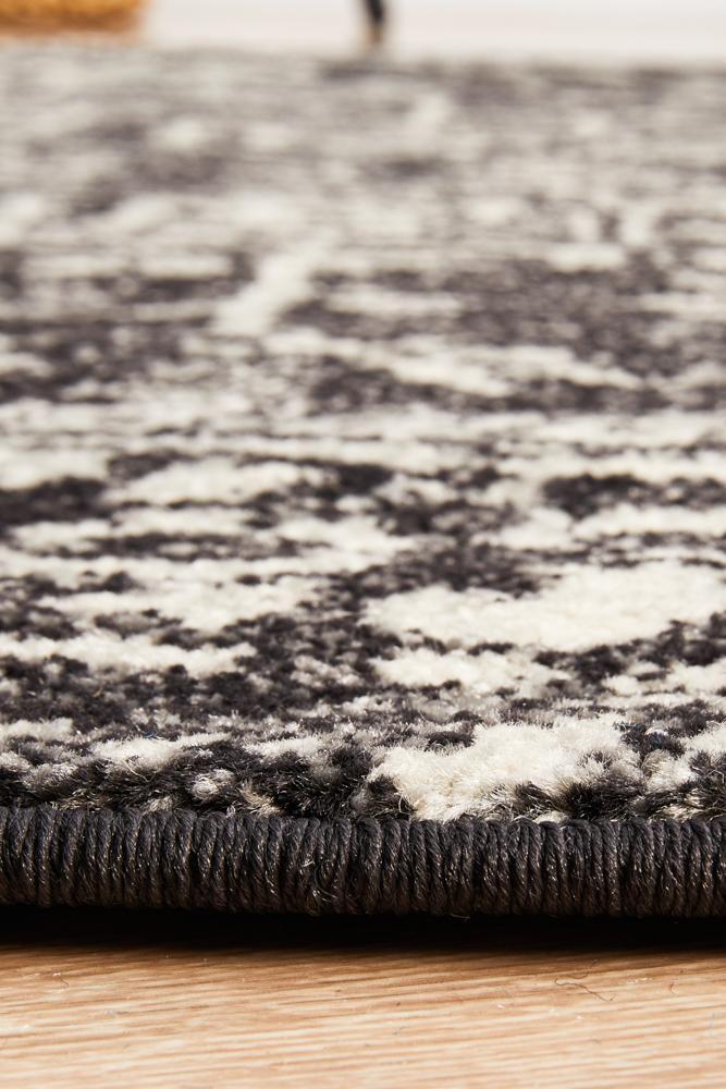 Evoke Charcoal Transitional Round Rug