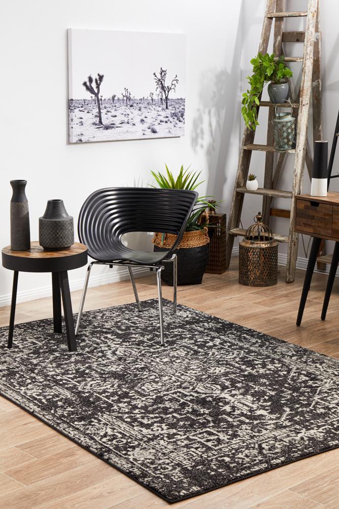 Evoke Charcoal Transitional Rug