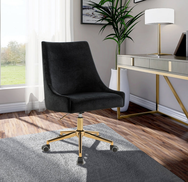 Hamilton Velvet Office Chair in Black