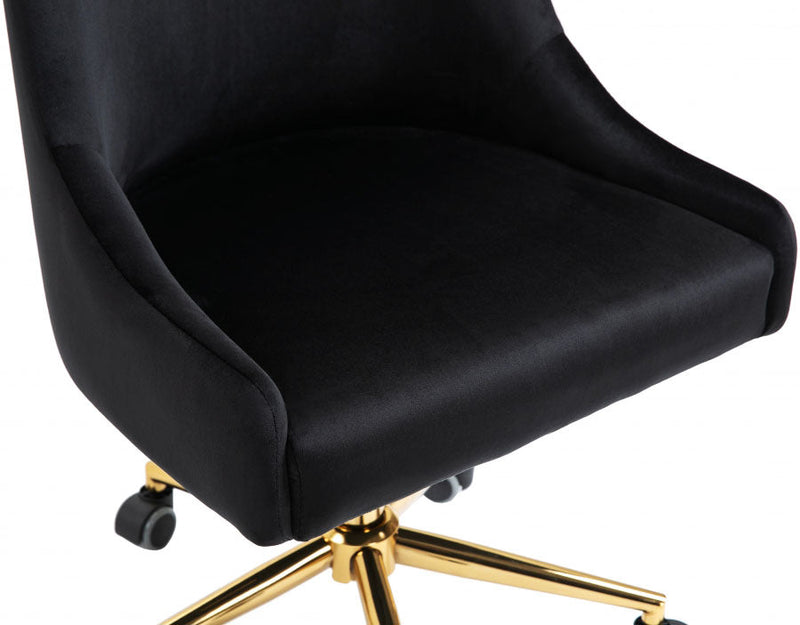 Hamilton Velvet Office Chair in Black