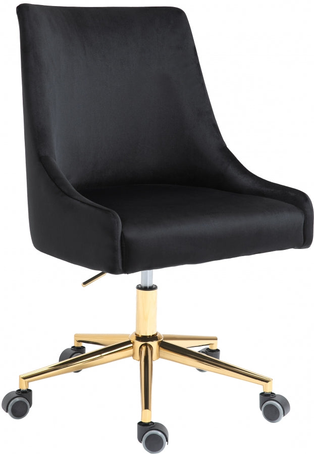 Hamilton Velvet Office Chair in Black