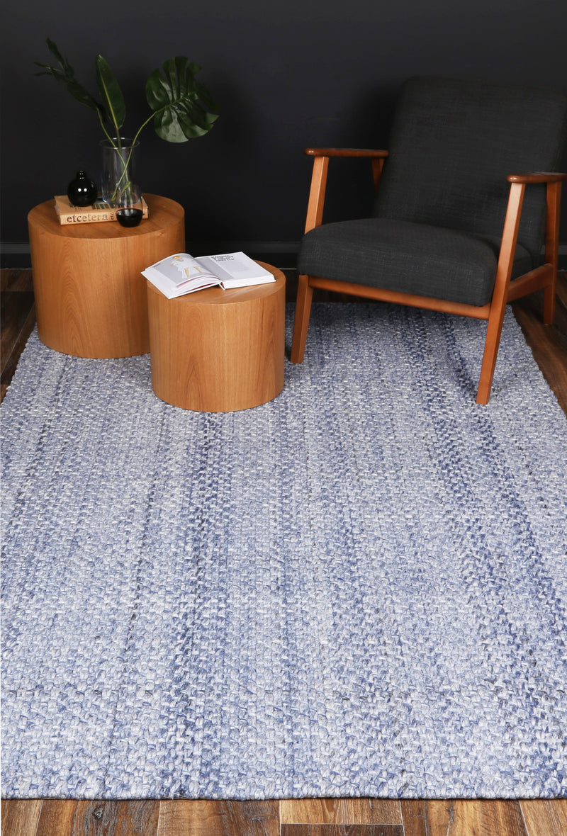 Zayna Chignon Blue Wool Blend Rug