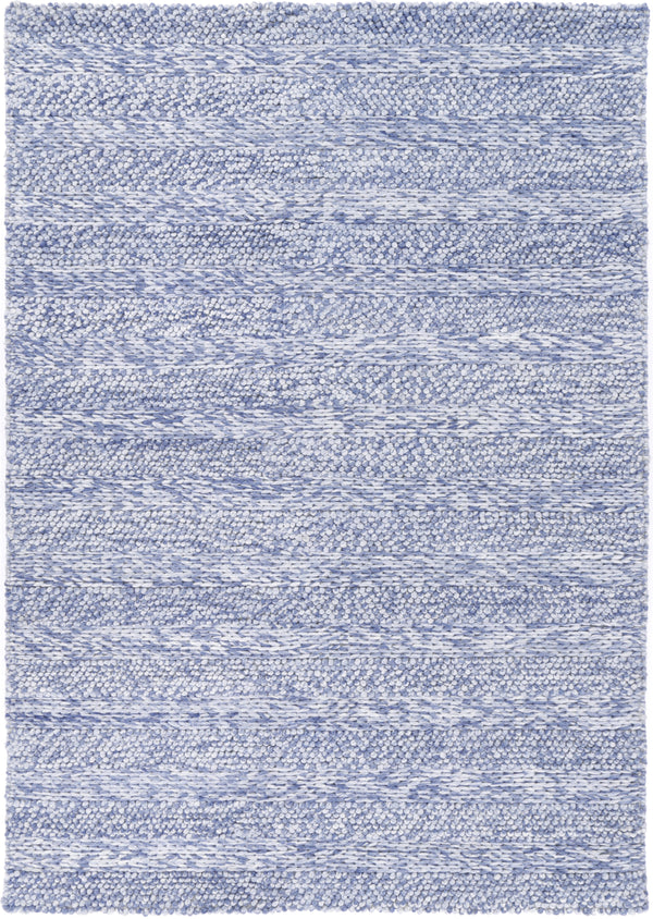 Zayna Ringlets Blue Wool Blend Rug