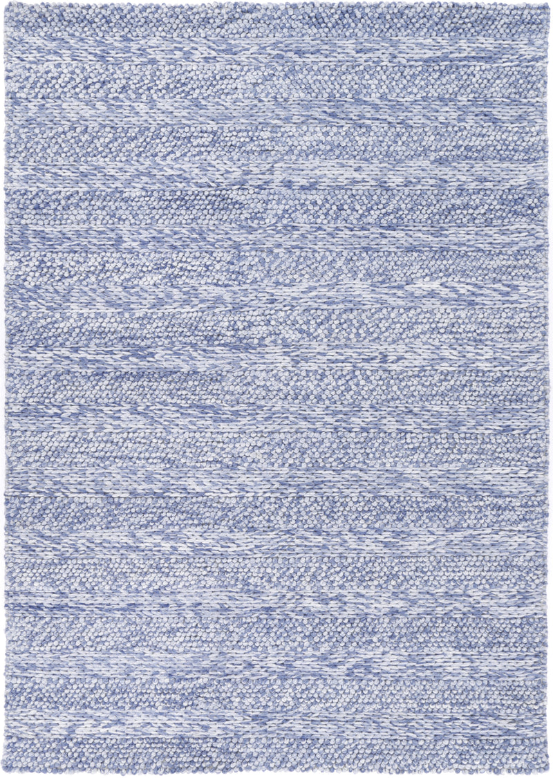 Zayna Ringlets Blue Wool Blend Rug