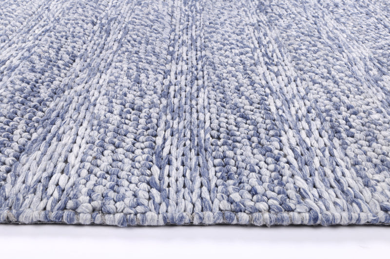 Zayna Ringlets Blue Wool Blend Rug