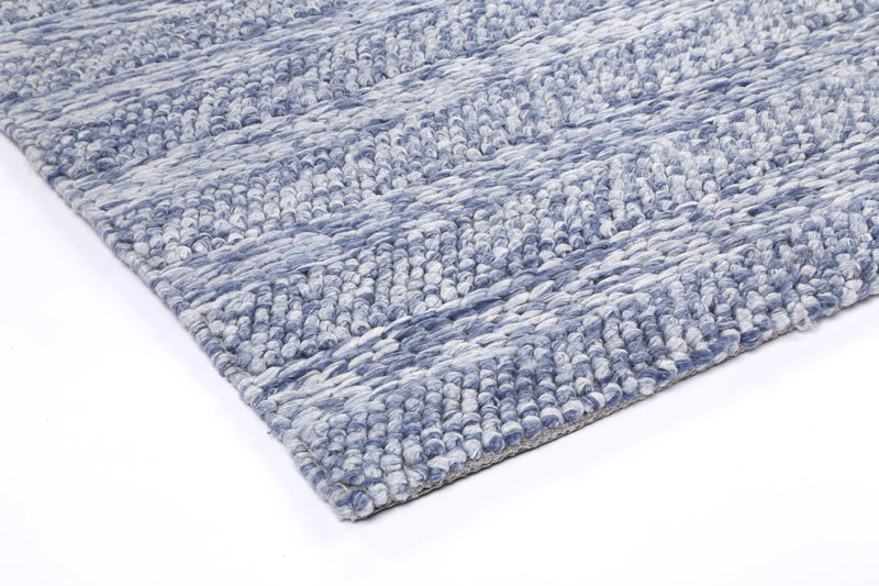Zayna Ringlets Blue Wool Blend Rug