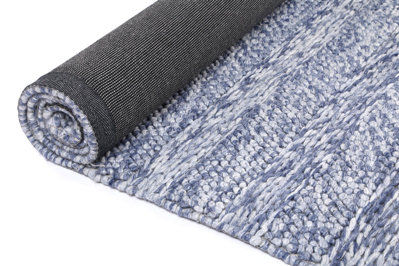 Zayna Ringlets Blue Wool Blend Rug