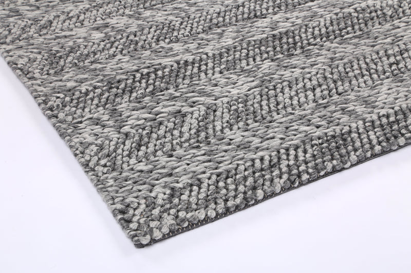 Zayna Ringlets Charcoal Wool Blend Rug