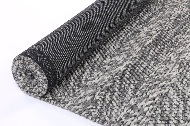 Zayna Ringlets Charcoal Wool Blend Rug